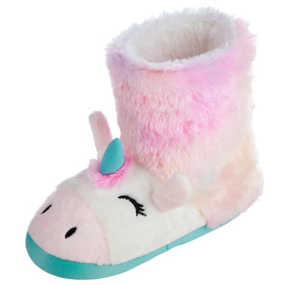 Totes Unicorn Animal Girls Kids Warm Soft Lightweight Boot Slipper Size 13-1 - Picture 1 of 4